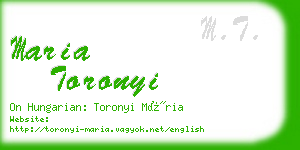 maria toronyi business card